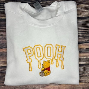 Pooh Embroidered Sweatshirt | Winnie Pooh Crewneck