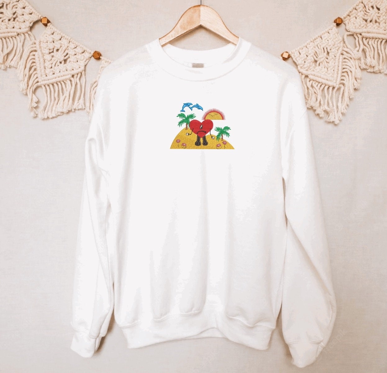 Bad bunny embroidered sweatshirt