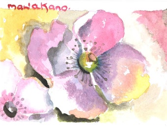 Watercolor illustration — flowers — card