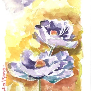 Ilustração em aquarela — flores — cartão
