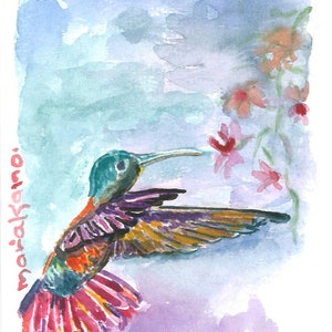 Aquarell Illustration -- Vogel -- Karte
