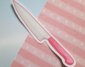 Sticker imperméable couteau de cuisine Menhera - pastel goth, yami kawaii, decora kei, jirai kei, horreur, stickers pour ordinateur portable, stickers mignons