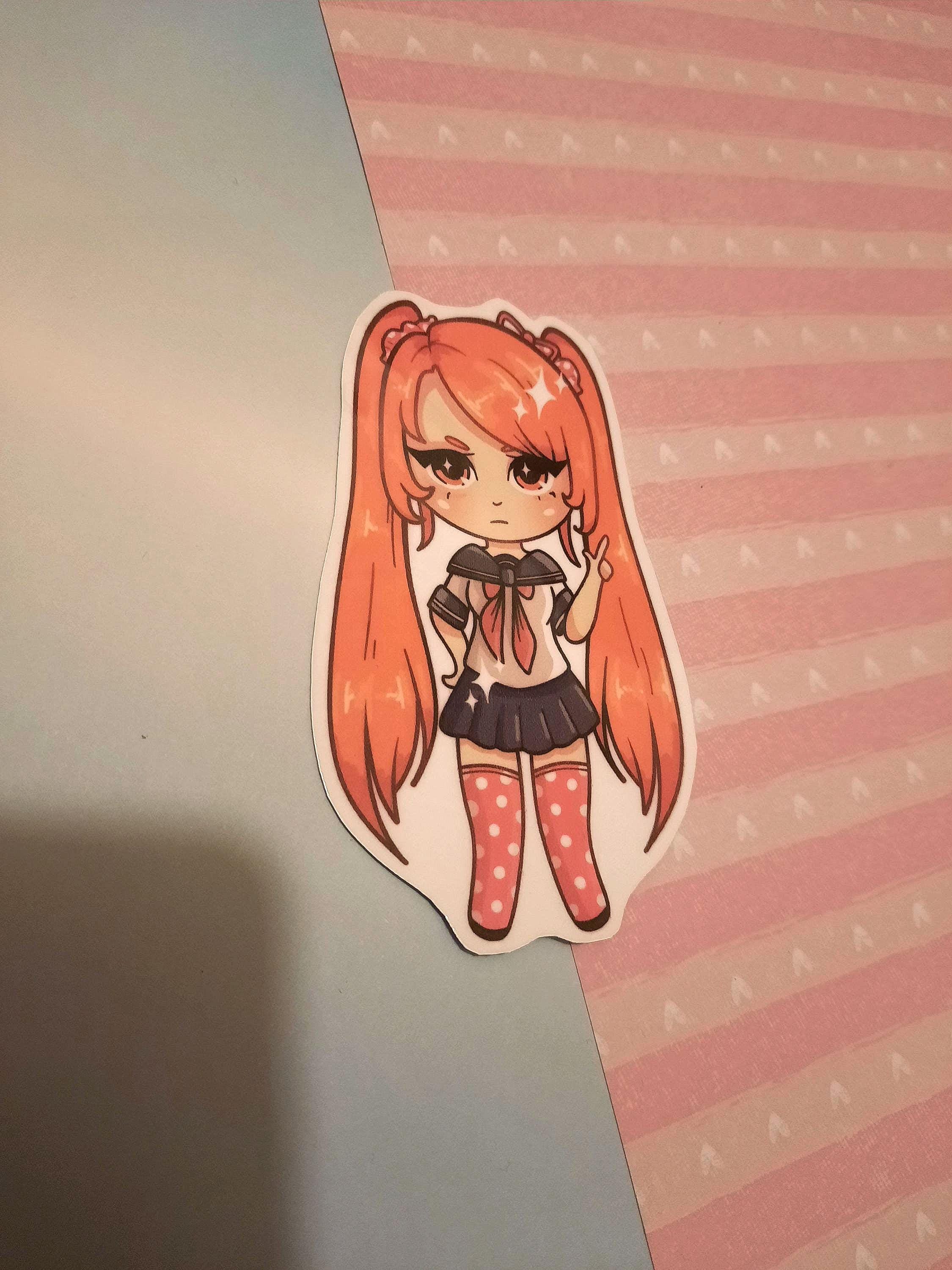 Yandere Simulator Osana Chibi Sticker – Pastel Goth Anime, Waterproof ...