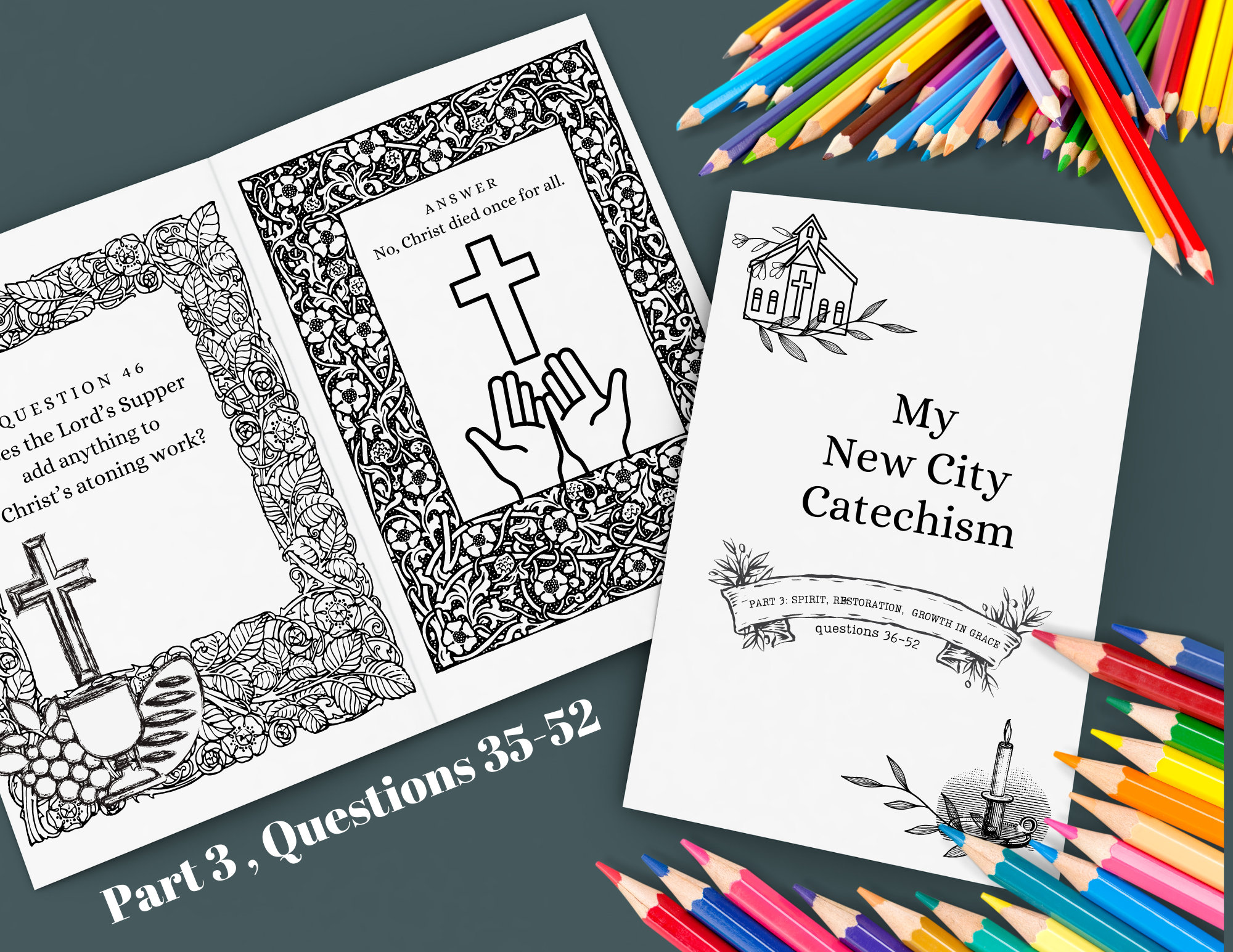 PART 3/new City Catechism for Kids Q35-52 Printable Coloring Pages - Etsy