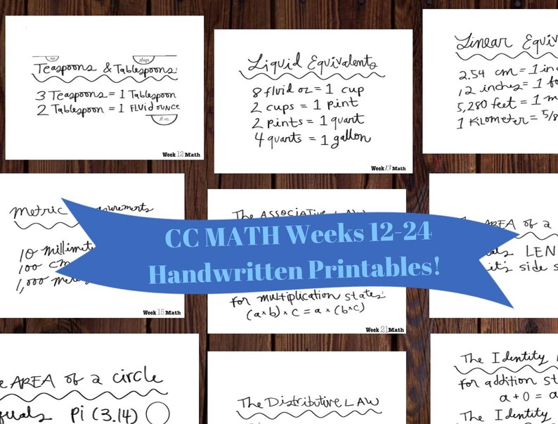 CC MATH W12-24 Handwritten Printables - Etsy