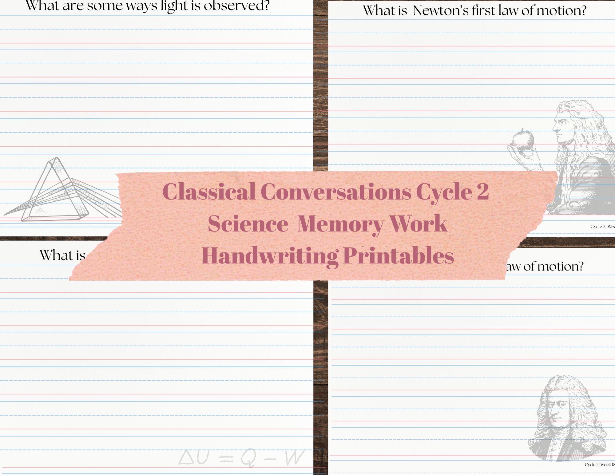 Hand Writing Science CC Cycle 2 Science Handwriting Printables - Etsy