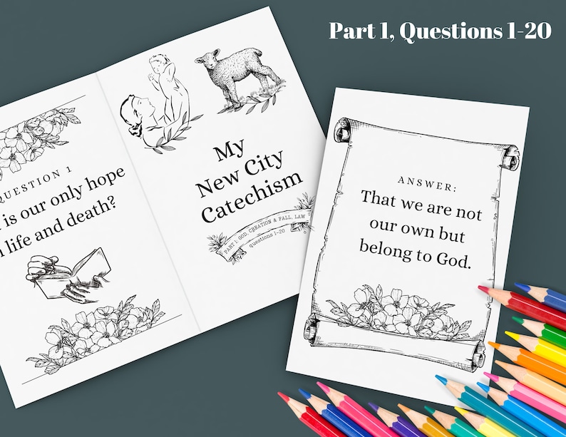 COMPLETE New City Catechism for Kids (Q1-52) Printable Coloring Pages ...