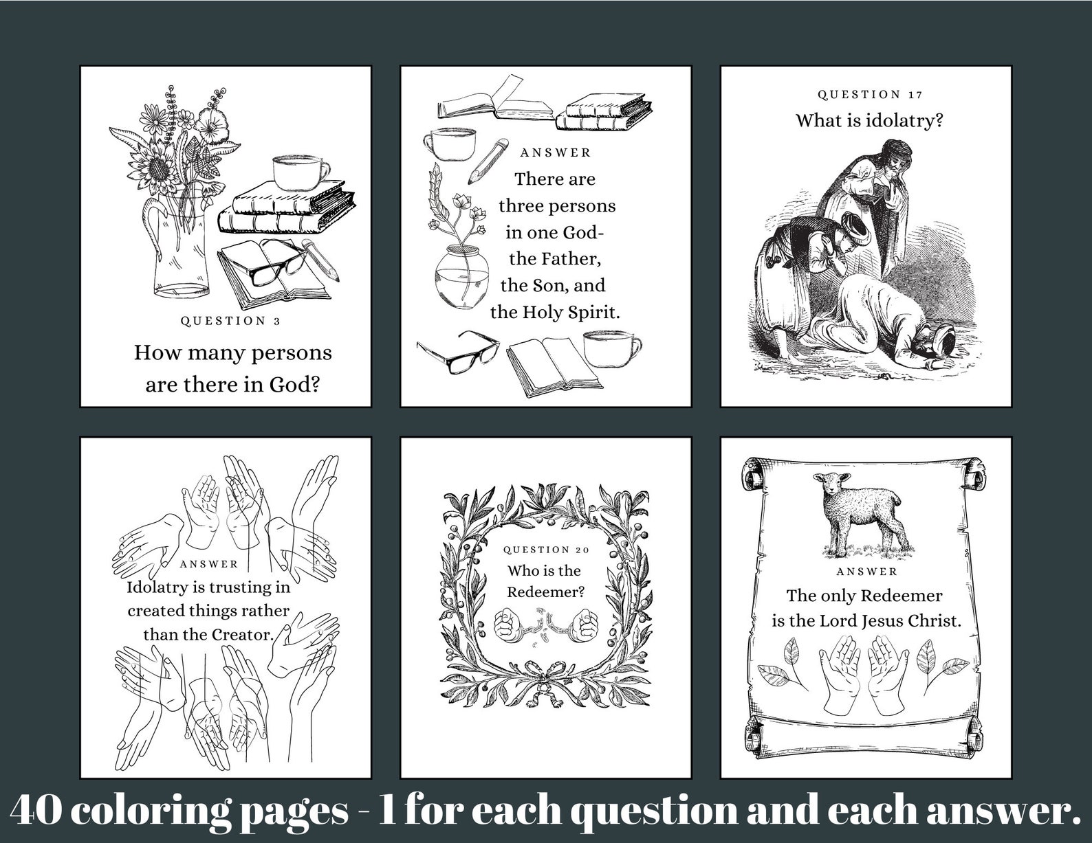 PART 1/new City Catechism for Kids (Q1-20) Printable Coloring Pages - Etsy