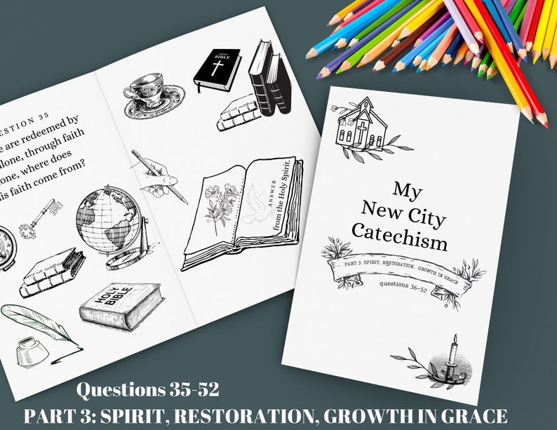 COMPLETE New City Catechism for Kids (Q1-52) Printable Coloring Pages ...