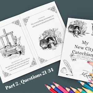 PART 2/new City Catechism for Kids (Q21-34) Printable Coloring Pages - Etsy