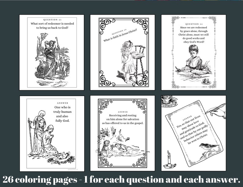 PART 2/new City Catechism for Kids (Q21-34) Printable Coloring Pages - Etsy