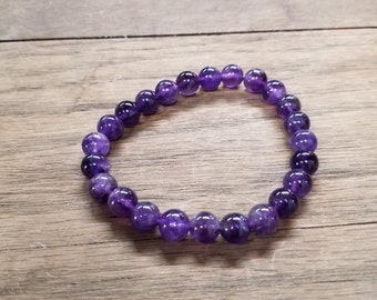 Pulsera elástica de cristal de amatista