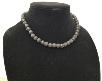 Black Lava Rock Choker Necklace