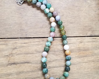 Indian Agate Crystal Choker Necklace
