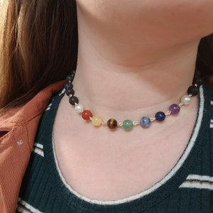 Chakra Crystal Link Choker Necklace