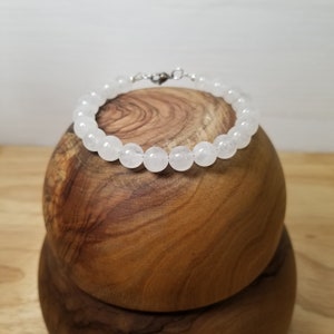 White Jade Crystal Clasp Bracelet