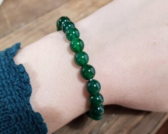 Grünes Achat Kristall Stretch Armband