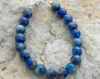 Lapis Lazuli Crystal Clasp Bracelet