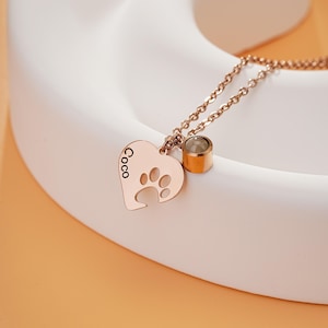 Custom Projection Necklace, Paw Name Necklace, Heart Necklace, Projection Photo Necklace, Picture Jewelry, Pet Memorial Gift
