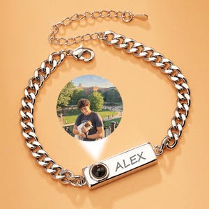 Custom Picture Bracelet, Projection Photo Bracelet for Men, Unique Memorial Bracelet, Graduation Gifts, The Best Friend Gift