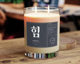 Korean Candle Gift Premium Strength Candle Hangul Korean writing Luxury Soy Candle Korean Gift for Him Korean Decor Zen Masculine Gift