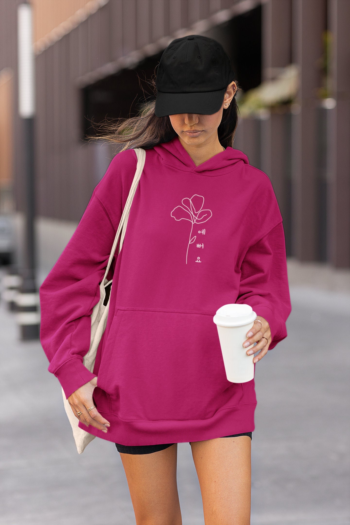 Korean Flower Hoodie/ Korean Fashion Sweatshirt/ Beautiful
