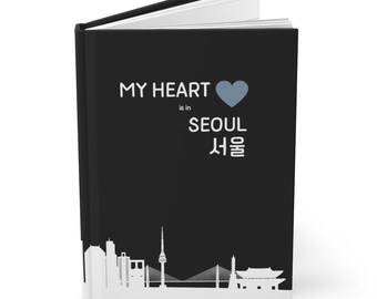 Korean Notebook/ Korean 서울 Seoul City Journal/ Korean Gift / Hardcover Matte Journal Lined/ Black Cover