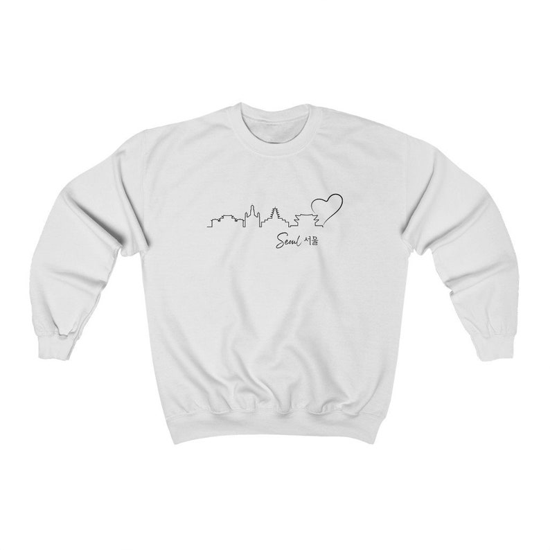 Seoul City Korean Sweatshirt/ Minimalist Neutral Korean Sweater/ Korea Love/ Unisex Sweater for Men and Women image 5