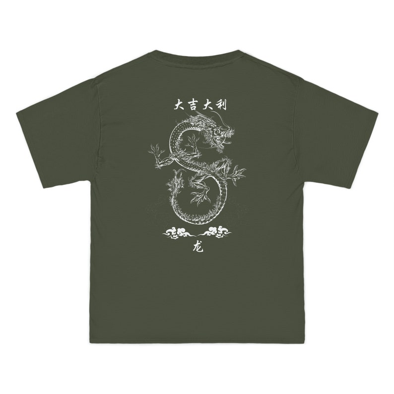 Jahr des Drachen T-Shirt Chinesisches Neujahr Übergroßes T-Shirt Drachen Tattoo Chinesische Schrift Chinesisches Sternzeichen 2024 Neujahr Lunar Korean Bild 9