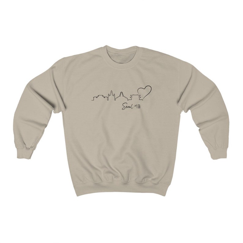 Seoul City Korean Sweatshirt/ Minimalist Neutral Korean Sweater/ Korea Love/ Unisex Sweater for Men and Women image 4