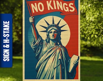 No Kings Protest Yard Sign | Anti-Trump Liberty Sign | Pro-Democracy Patriotic Lawn Decor | Resist Authoritarian MAGA Politics