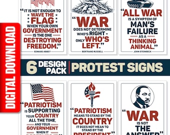 Anti-War No Kings Protest, Anti Trump Sign Printable Digital Download