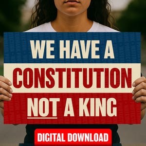 We Have a Constitution Protest Sign INSTANT DOWNLOAD | Anti-Trump Pro-Democracy Poster For March | Patriotic Political Rally Art