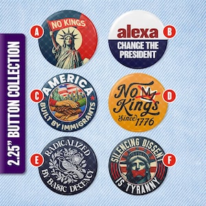 Colección de pins anti-Trump, botones de protesta y botones de activismo (5,7 cm)