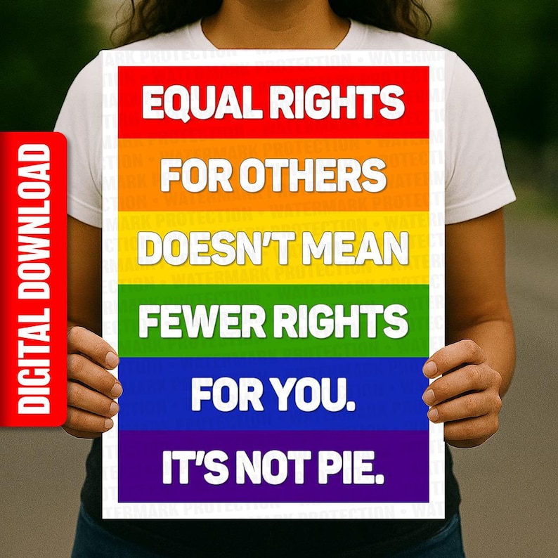 Equal Rights, Not Pie, No Kings Protest, Anti Trump Sign Printable ...