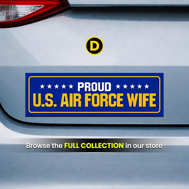 Proud Wife Mom US Military Sticker or Magnet 10x3 Inch Army Navy Marine ...