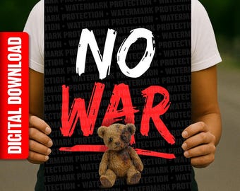 No War, Anti Trump Sign Printable Digital Download