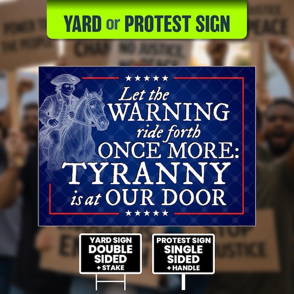 Warning Tyranny Is At Your Door Anti Trump Yard Sign 24x18 Resist Democracy Protest