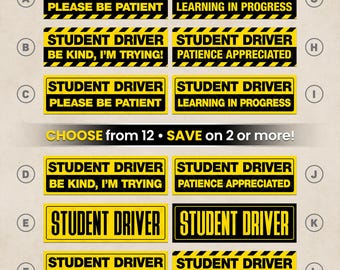 Student Driver Magnet or Sticker Please Be Patient Car Decal New Teen Learner Gift