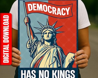 Democracy Has No Kings, Anti-Trumpf-Zeichen druckbare digitaler Download
