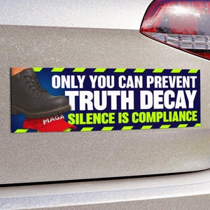 AUTOCOLLANT ou AIMANT pour pare-chocs ou AIMANT, Silence c&#39;est la conformité, Manifestation anti-Trump, Résistance pro-démocratie