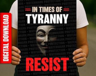 In Zeiten der Tyrannei widerstehen Anti-Trumpf-Zeichen zum ausdrucken digitaler Download