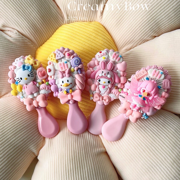 Decoden Hair Crush Compact Hair Brush Hair Accessories Cute Cushion Brush for Travel Unique Gift for Her for Kids Personalized Gift