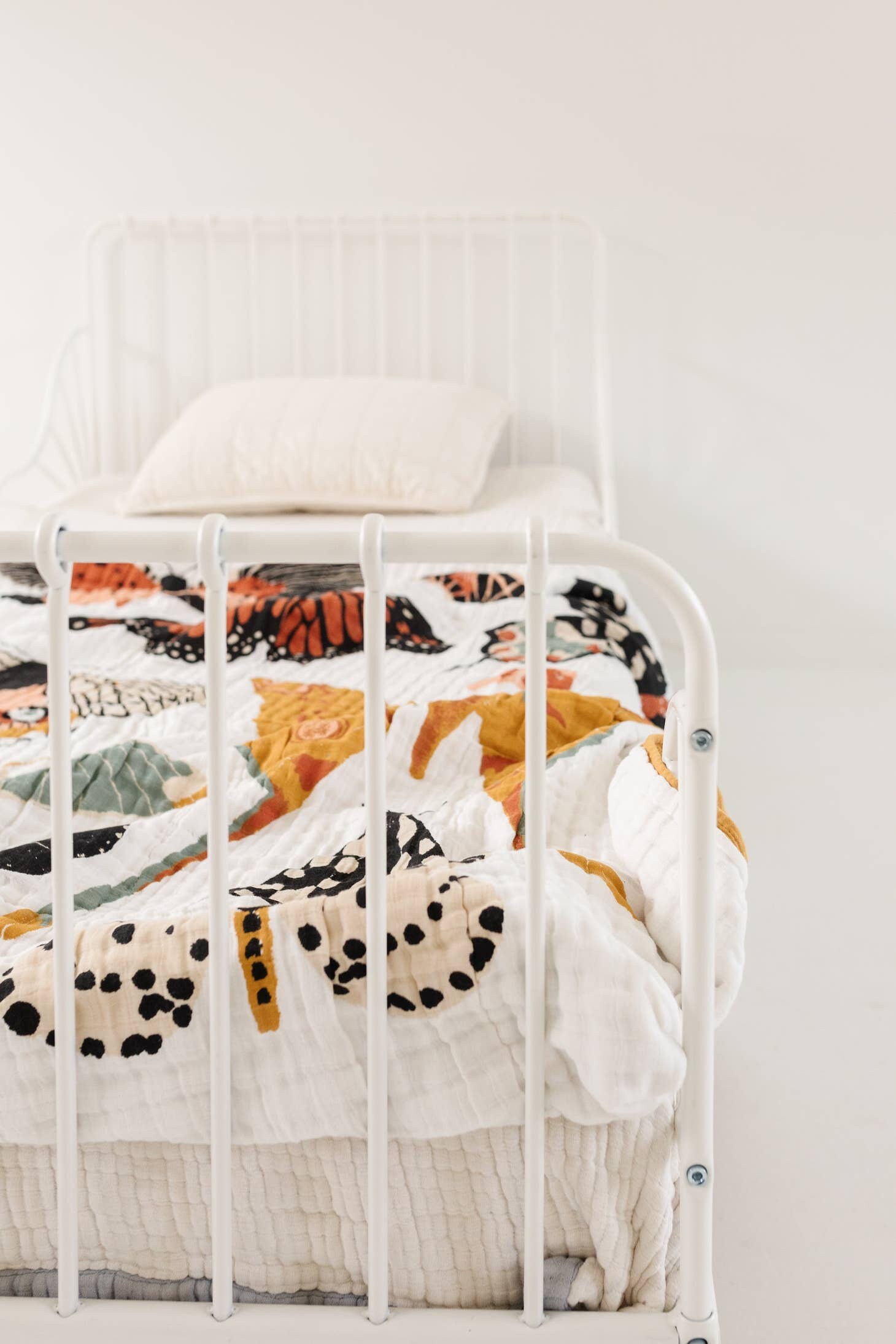 Butterfly Collector Print Oversized Blanket for Big Kid Beds | Quilt | Swaddle by Clementine Kids | 100% Muslin Cotton| Gift Idea