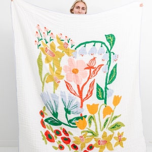 MyCozzyHome Cottage Garden Blanket - Throw, Swaddle, or Quilt