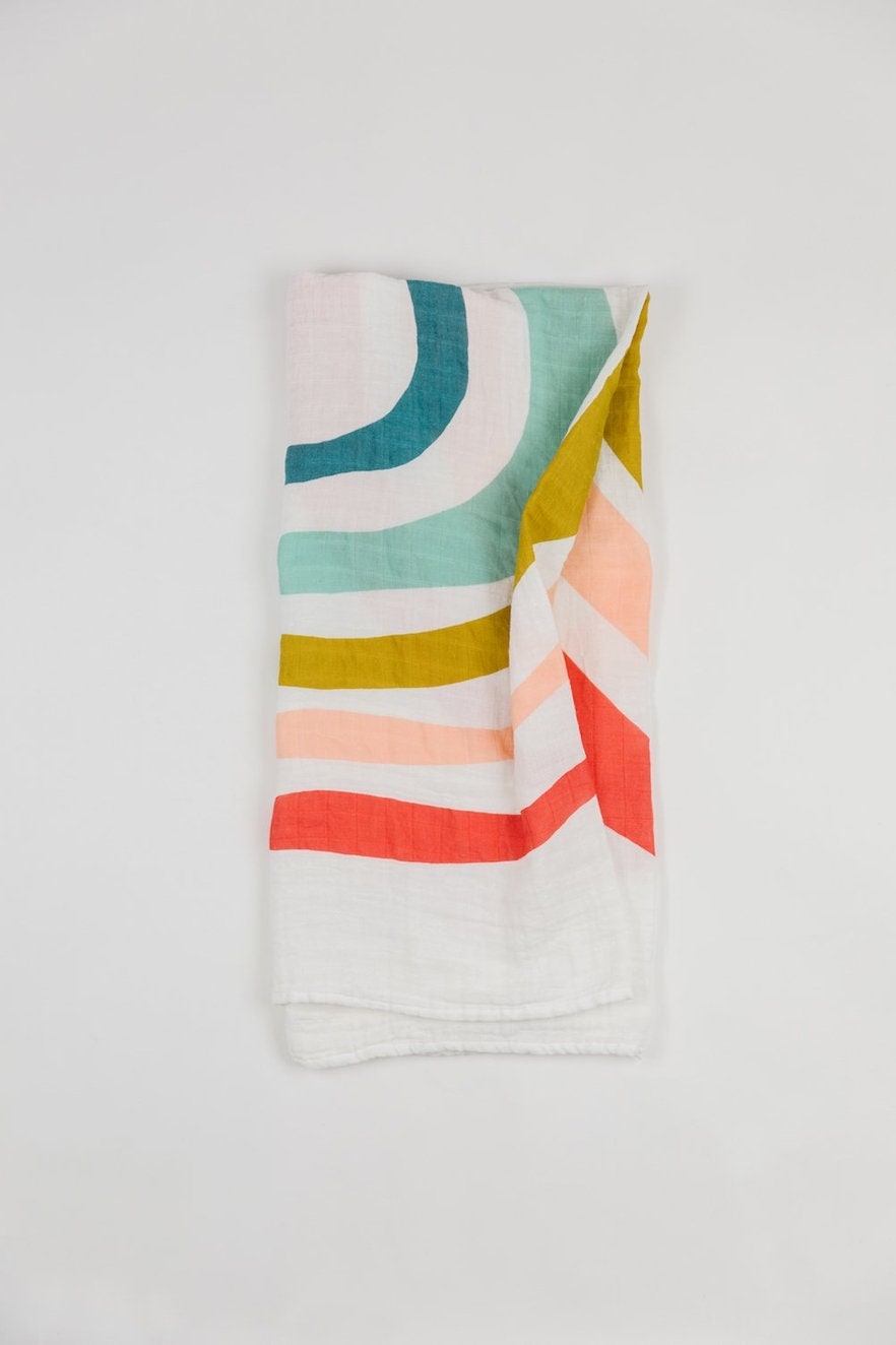 MyCozzyHome Coperta fascia arcobaleno / Trapunta arcobaleno in mussola di cotone a 4 strati / Fascia in mussola di cotone / Coperte per bambini - Italia