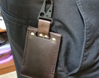 Leather Belt Clip Wallet | Minimalist EDC Wallet with Clip | Handmade Card Holder | Front Pocket Wallet | Secure Carry Wallet