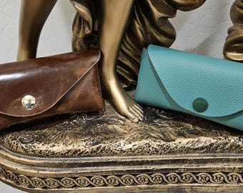 Leather Glasses Case | Handmade Sunglasses Case | Minimalist Eyeglass Holder | Protective Sleeve