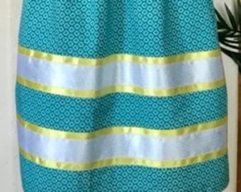 Ribbon Skirt Traditional Turquoise Ganado Print - Medium