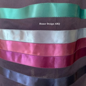 Traditional Ribbon Skirt - The Chromatic Collection - Navy Blue Solid with Descending Colored Ribbons - Large